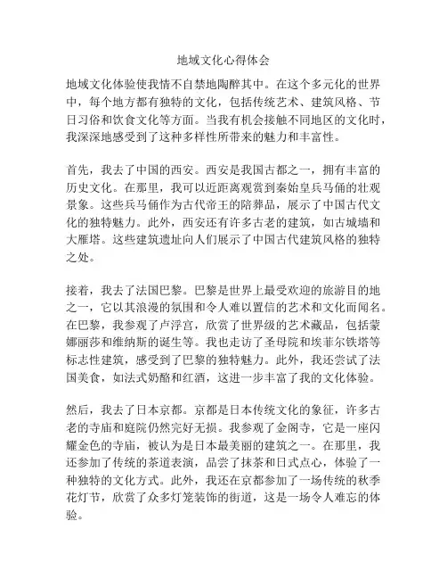 地域文化心得体会