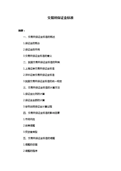 交易所保证金标准