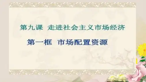 人教版高中政治必修一9.1市场配置资源 (共17张PPT)
