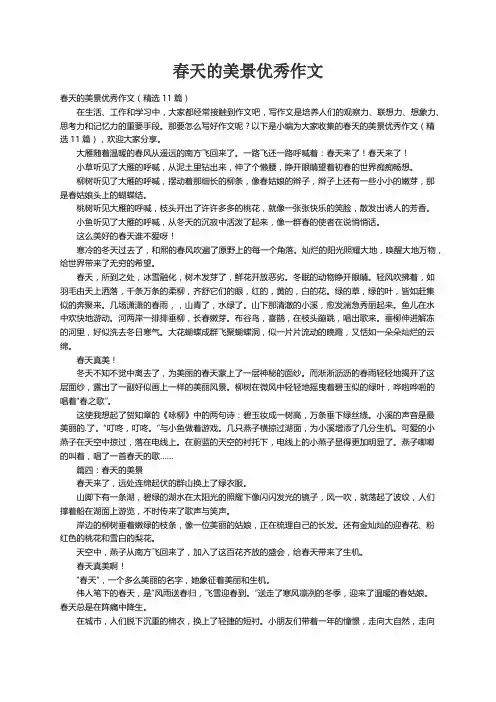 春天的美景优秀作文（精选11篇）