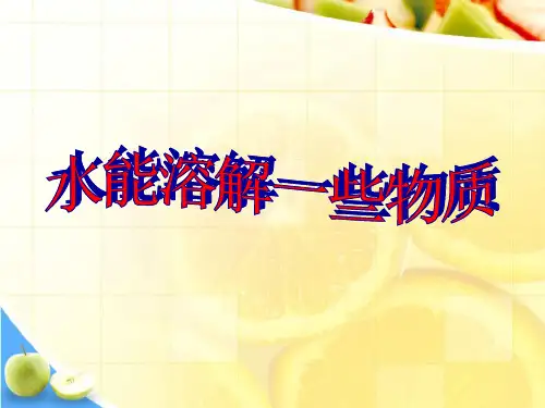 溶解水溶解一些物质(PPT课件(初中科学)14张)