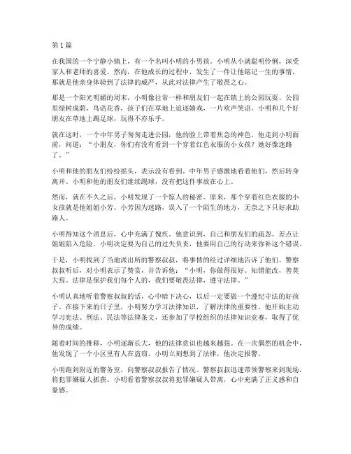 孩子敬畏法律案例故事(3篇)