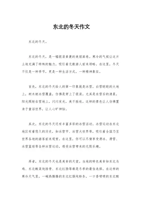 东北的冬天作文