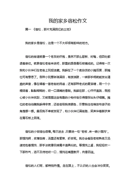 我的家乡宿松作文