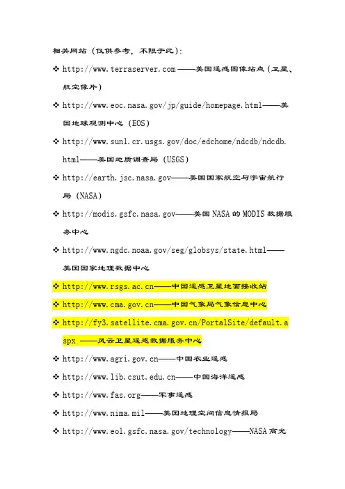 LANDSAT影像说明讲诉