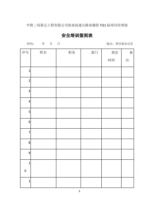 学习培训签到表