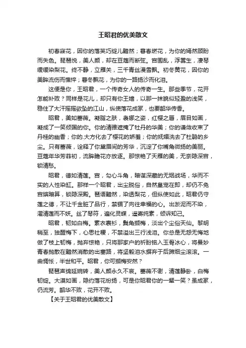 王昭君的优美散文