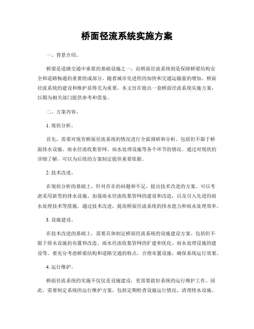 桥面径流系统实施方案
