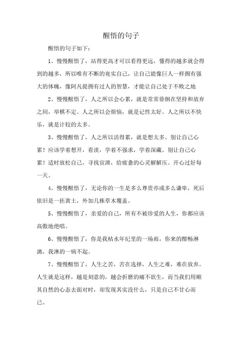 醒悟的句子