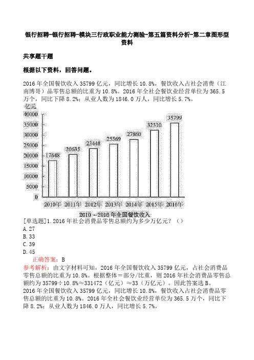 银行招聘-银行招聘-模块三行政职业能力测验-第五篇资料分析-第二章图形型资料