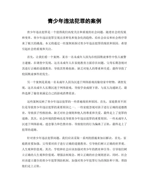 青少年违法犯罪的案例