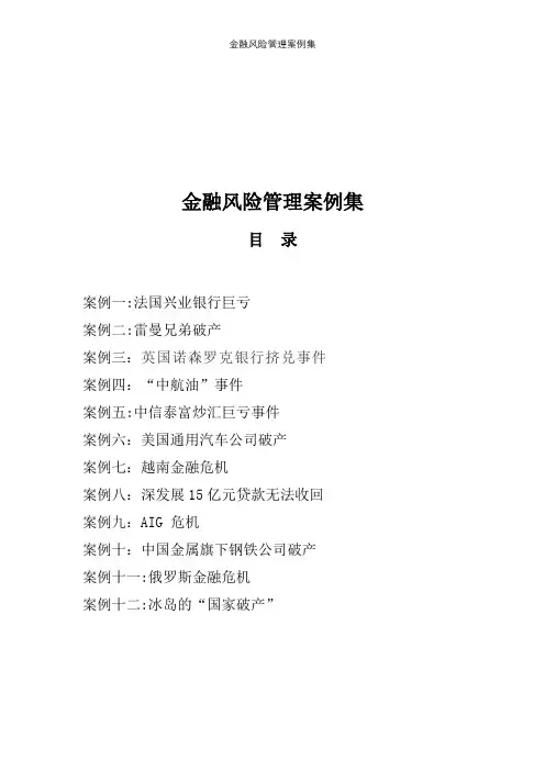 金融风险管理案例集【精选文档】