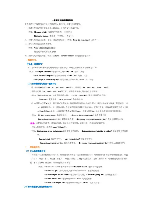 一般疑问句和特殊疑问句