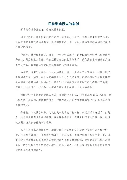 民航影响极大的案例