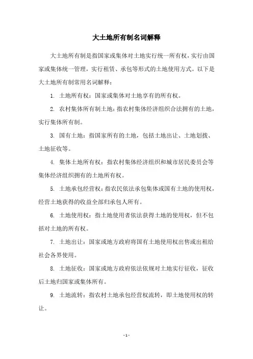 大土地所有制名词解释