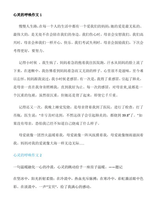 心灵的呼唤作文600字初三