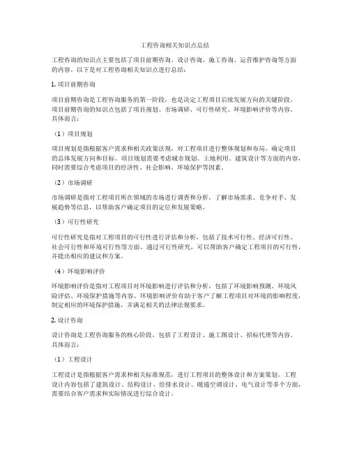 工程咨询相关知识点总结