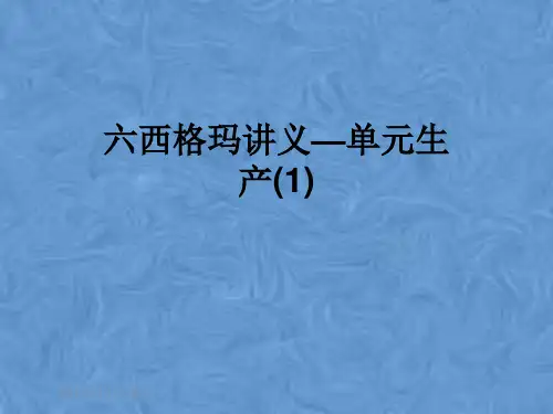 六西格玛讲义—单元生产(1)
