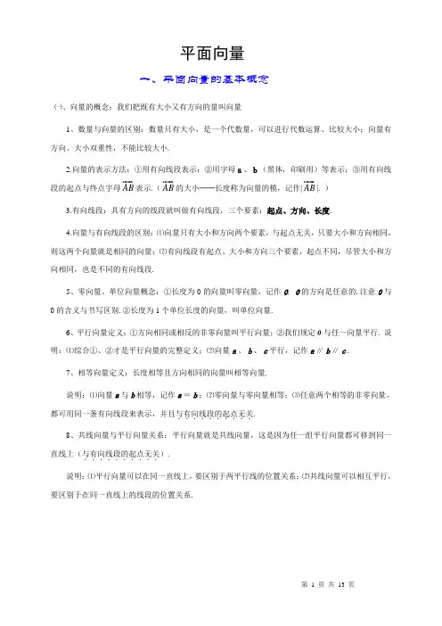 平面向量基础知识