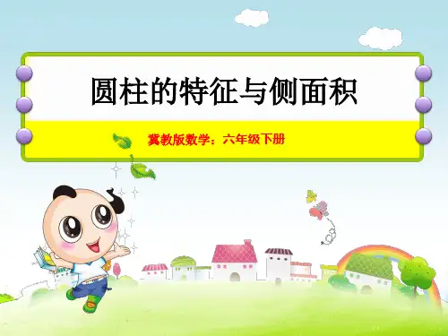 冀教版六年级下册数学课件 ：圆柱和圆柱的侧面积 (4) (共11张PPT)