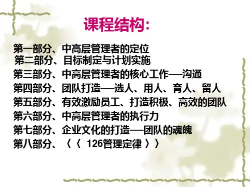 中高层管理者的核心工作之沟通PPT36页课件