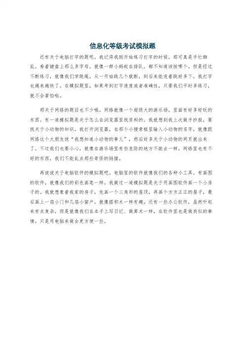 信息化等级考试模拟题