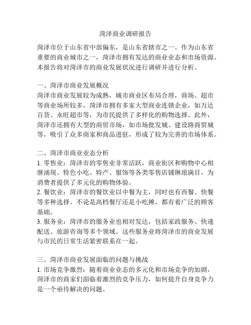 菏泽商业调研报告