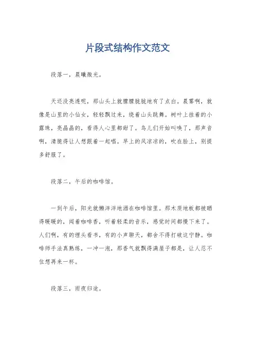 片段式结构作文范文