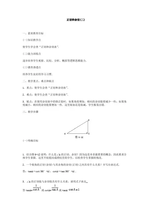 正切和余1
