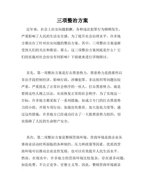 三项整治方案