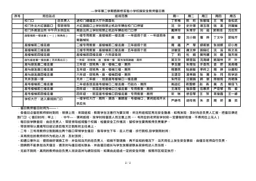 —学年第二学期西新桥实验小学校园安全教师值日表(最新整理)