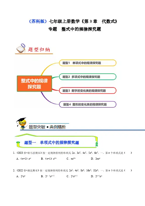 专题 整式中的规律探究题(原卷版)