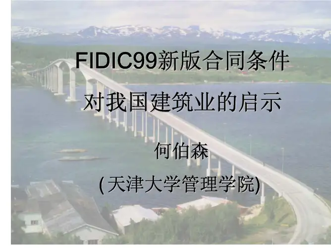 FIDIC99新版合同条件-新版合同条件