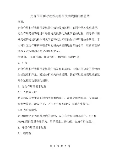 光合作用和呼吸作用的相关曲线图归纳总结