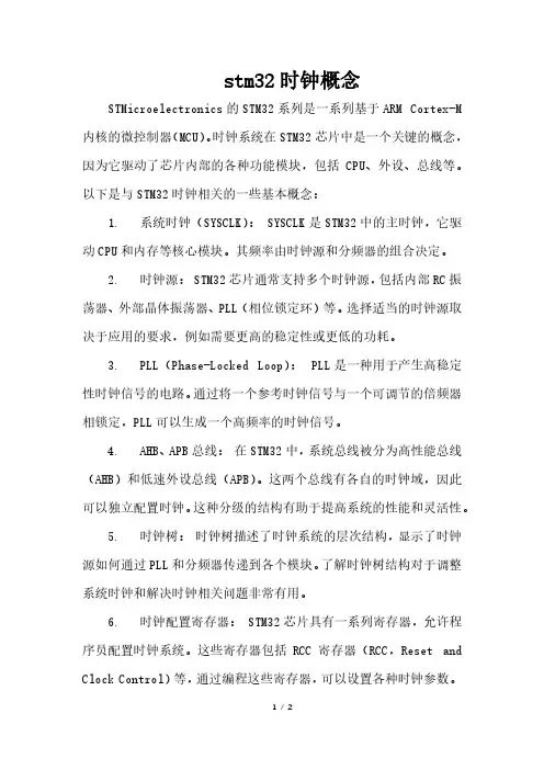 stm32时钟概念