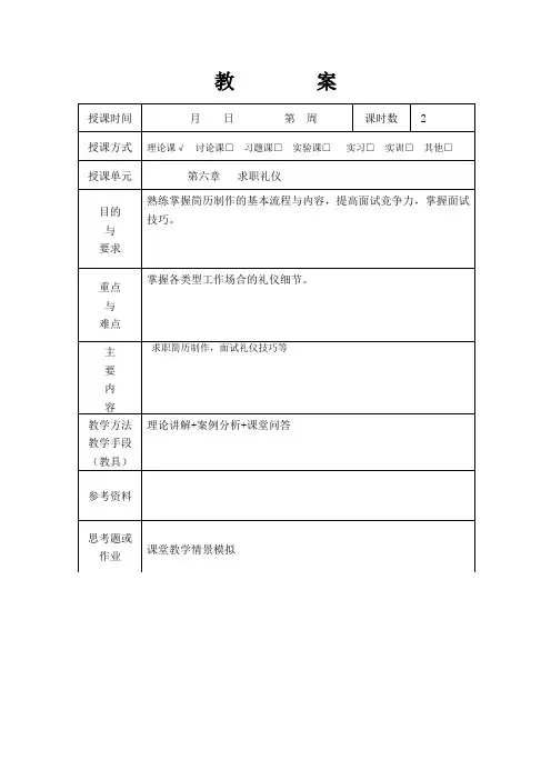 求职礼仪教案与讲稿