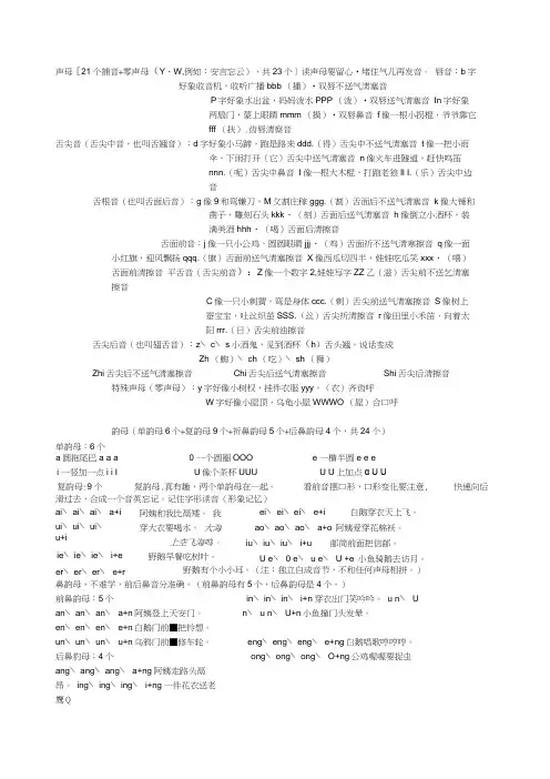 (打印版)拼音描红-声母韵母全