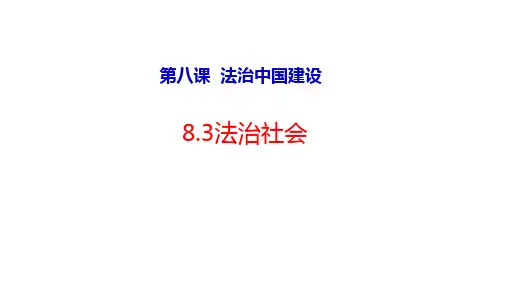 8.3法治社会-高中政治统编版(2019)必修三课件(共20张PPT)