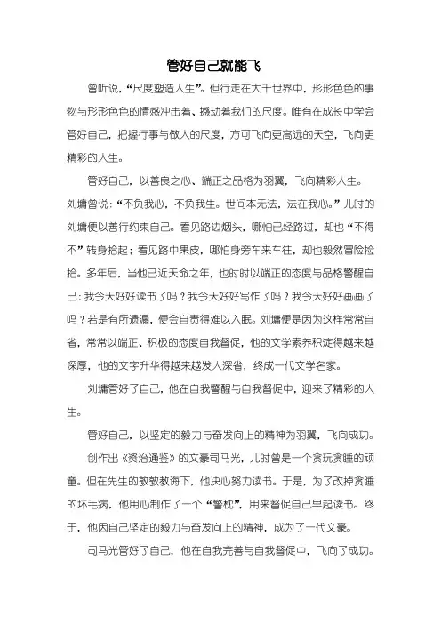 管好自己就能飞