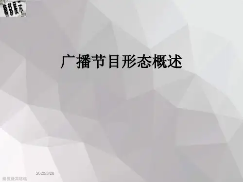 广播节目形态概述