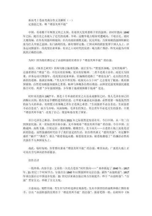 新高考Ⅰ卷高考满分作文及解析