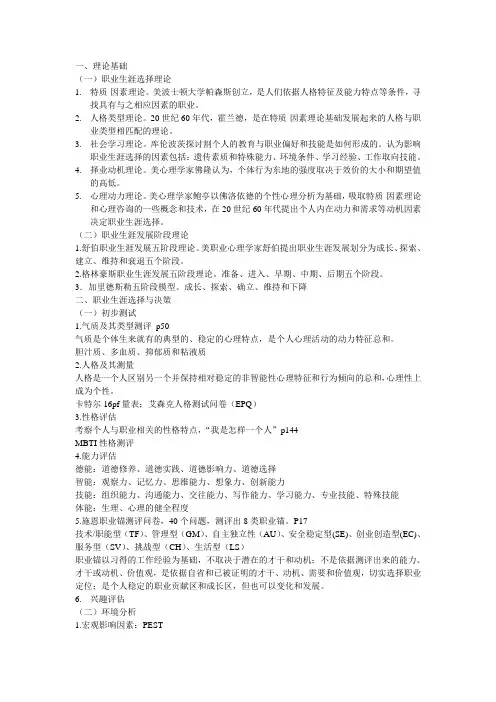 大学生职业发展理论体系
