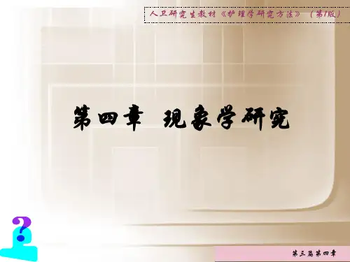 第四章现象学研究