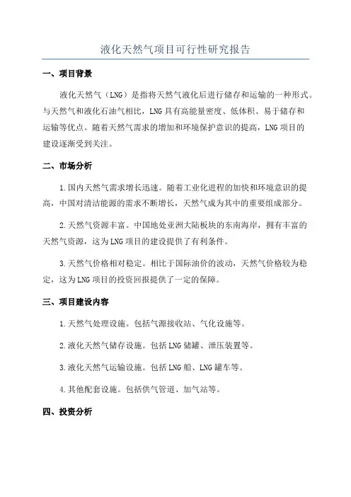 液化天然气项目可行性研究报告