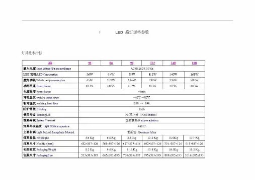 LED路灯规格参数汇总和照度计算.pdf
