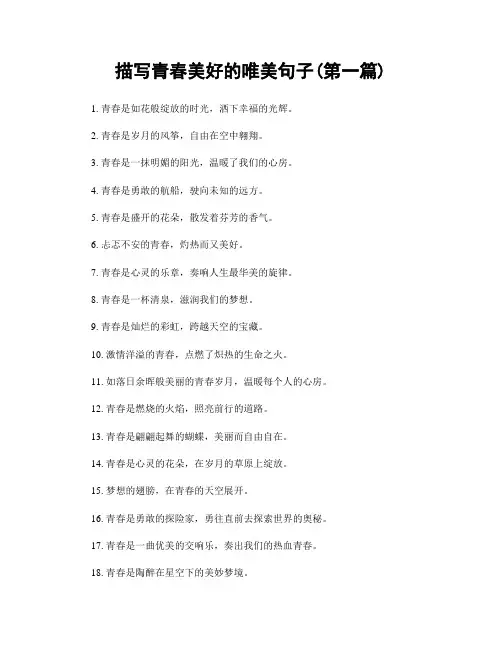 描写青春美好的唯美句子(精选合集两篇)