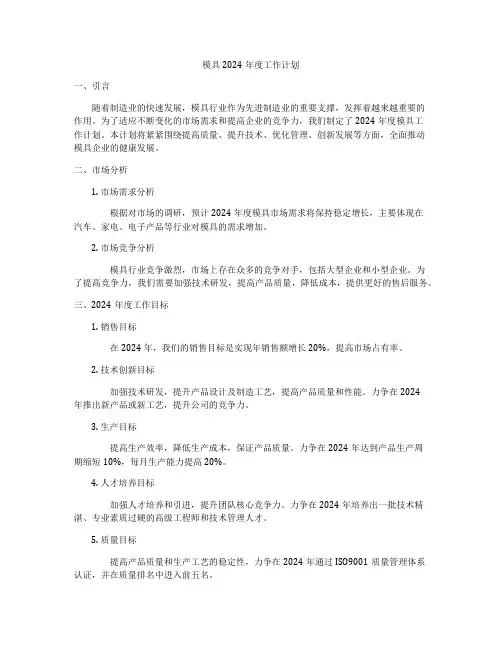 模具2024年度工作计划