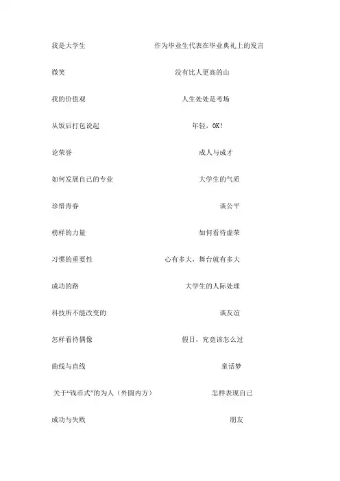 三分钟即兴演讲题目和规则