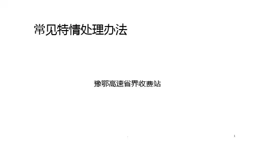 高速公路收费站常见特情处理办法PPT课件