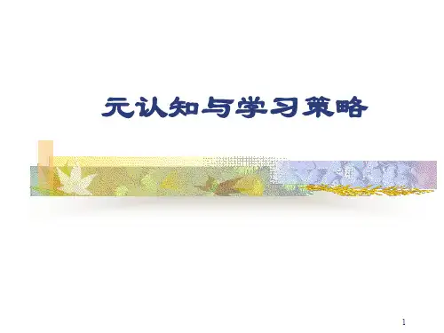 元认知与学习策略PPT演示课件